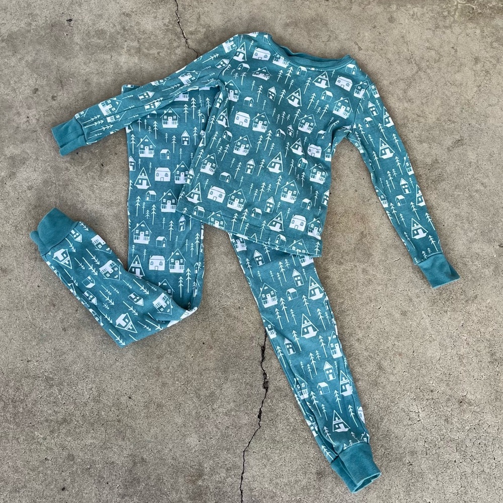 Gender Neutral Cabin and Tree Christmas Pajamas